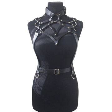 Sexy Lingerie BDSM Bondage Body Harness for Women in Black Colour / Leather Bdsm Garter Belt - EVE's SECRETS